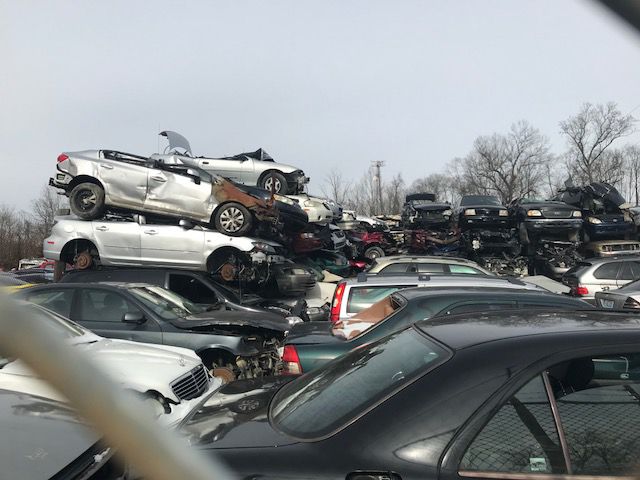 Crushed cars at proposed Clarksville park site